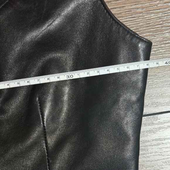 Vtg 90s Danier Black Leather Corset Tank Top – Size 2 – Made in Canada – Western - Picture 4 of 6